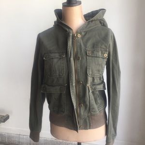 Anchorblue women’s army green zip up jacket